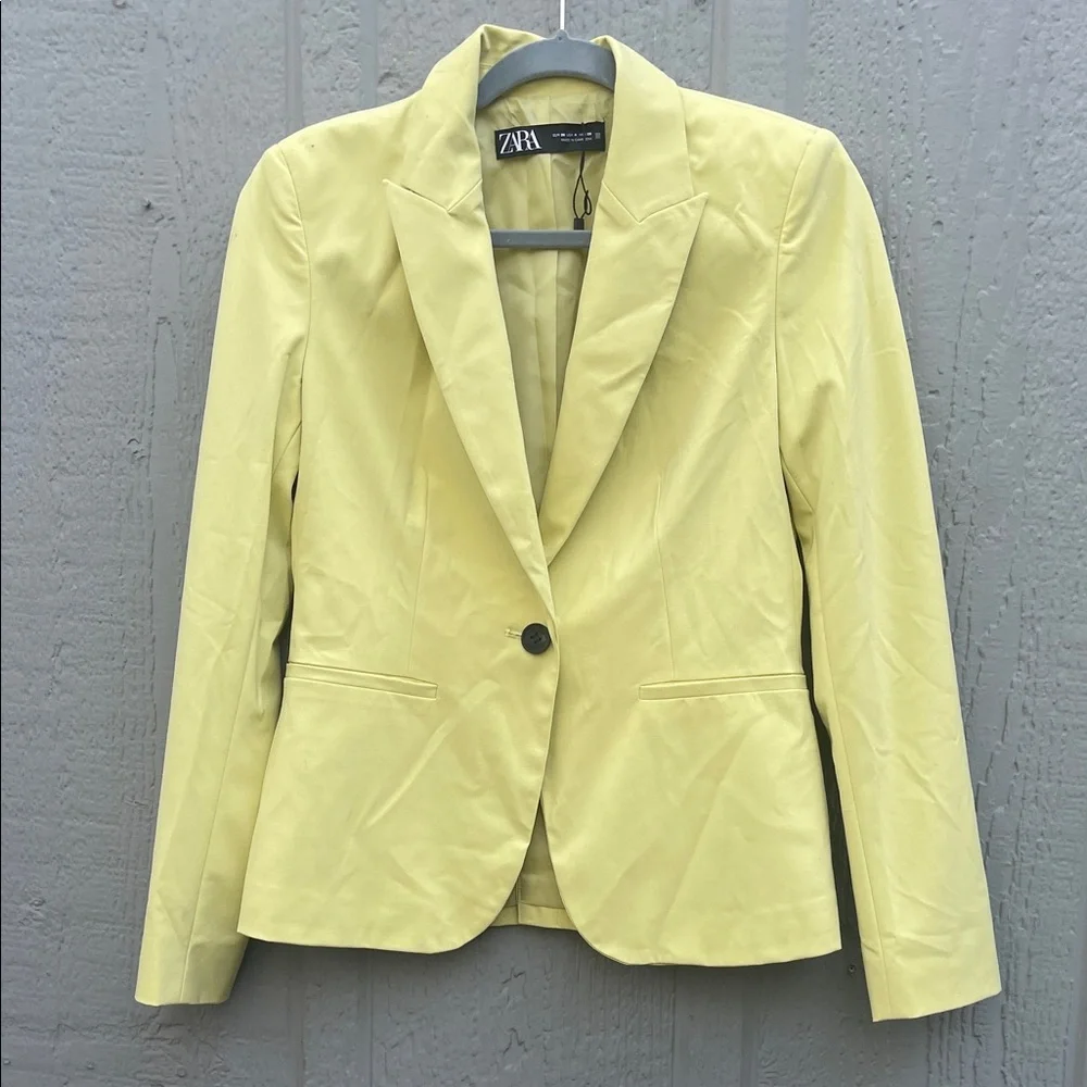 Zara Women's Light Yellow Suit Jacket